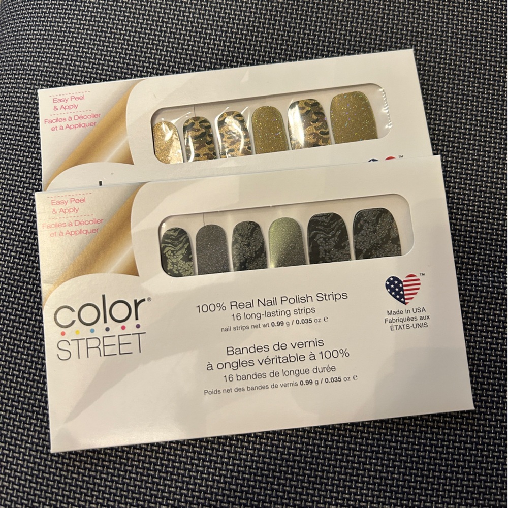 Color Street Dark Green Nail Polish Strips Set